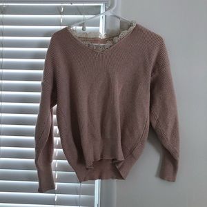 Lace pink sweater